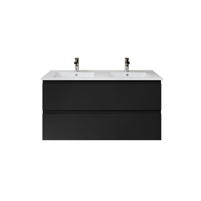 ALONI SALLY XL WASTAFELONDERKAST - 2 LADES - SOFTCLOSE - GREEPLOOS - 118X60X45,3 CM - MAT ZWART