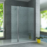 ALONI ZIJWAND MET VERBINDINGSPROFIEL VOOR INLOOPDOUCHE - DRAAIBAAR - 400 X 2000MM - CHROOM - HELDER GLAS