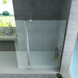 ALONI ZIJWAND MET VERBINDINGSPROFIEL VOOR INLOOPDOUCHE - DRAAIBAAR - 400 X 2000MM - CHROOM - HELDER GLAS