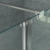 ALONI ZIJWAND MET VERBINDINGSPROFIEL VOOR INLOOPDOUCHE - DRAAIBAAR - 400 X 2000MM - CHROOM - HELDER GLAS