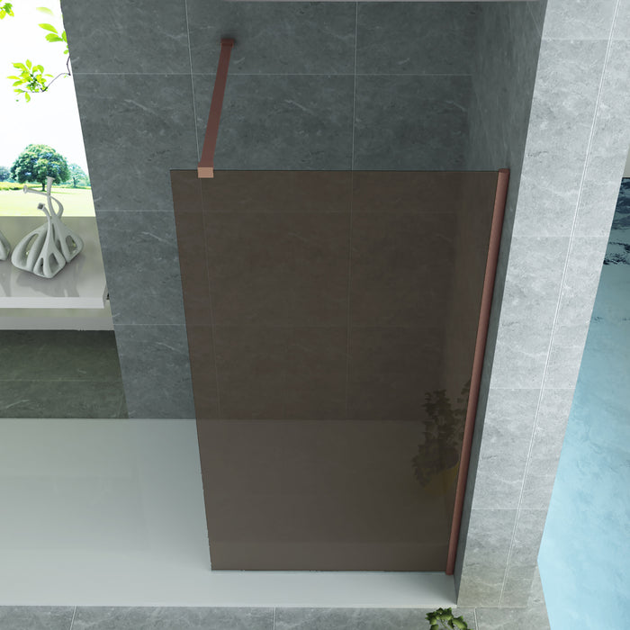 ALONI INLOOPDOUCHE - 1000 X 2000MM - GEBORSTELD KOPER - CHAMPAGNE GLAS