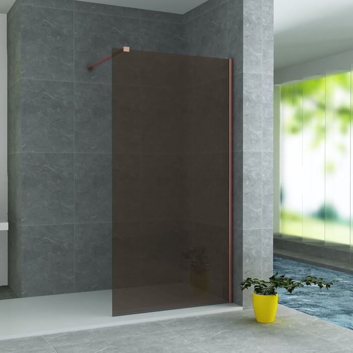 ALONI INLOOPDOUCHE - 1000 X 2000MM - GEBORSTELD KOPER - CHAMPAGNE GLAS