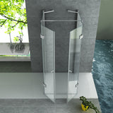 ALONI DOUCHECABINE - U-OPSTELLING - 2 DRAAIDEUREN EN 2 ZIJWANDEN - 900 X 900 X 1950 MM - CHROOM - HELDER GLAS