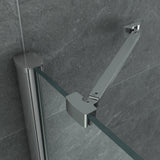 ALONI DOUCHECABINE - U-OPSTELLING - 2 DRAAIDEUREN EN 2 ZIJWANDEN - 900 X 900 X 1950 MM - CHROOM - HELDER GLAS