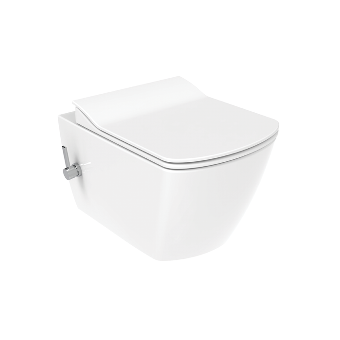 CREAVIT ELEGANT HANGTOILET MET BIDET - RANDLOOS - MET BIDETKRAAN KOUD EN WARM WATER - ZONDER ZITTING - GLANZEND WIT