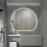 ALONI ZONSOPKOMST SPIEGEL - MET LED VERLICHTING - ROND - ZONDER LIJST - MET VERWARMING - KLEURTEMPERATUUR LED 3500-6500K - 120X100CM