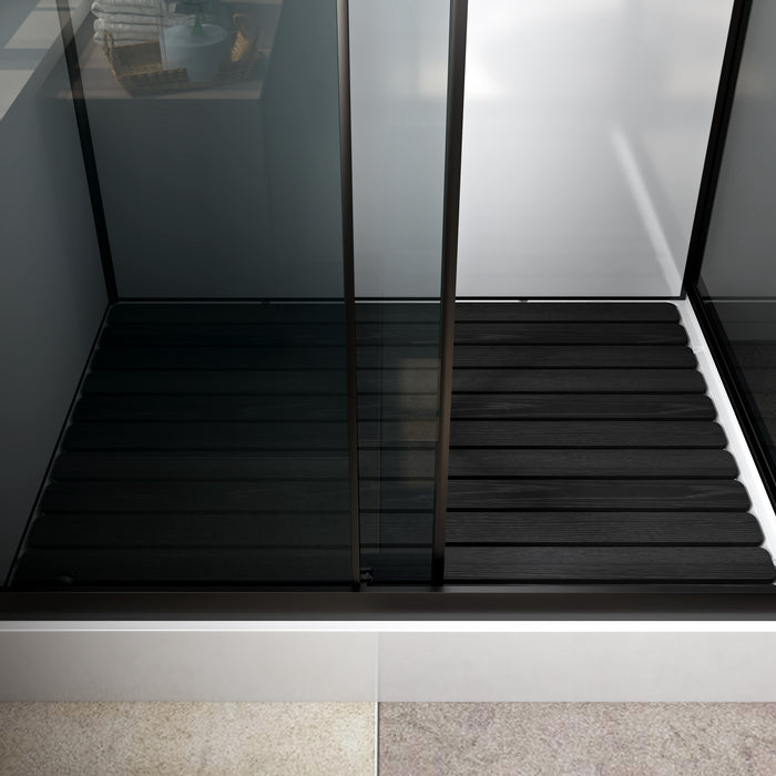 MARANI COMPLETE DOUCHECABINE MET SCHUIFDEUR - OMKEERBAAR - 120X225X90 CM - MAT ZWART- GRIJS ROOKGLAS
