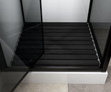 MARANI COMPLETE DOUCHECABINE MET DRAAIDEUR - OMKEERBAAR - 90X225X90 CM - MAT ZWART - GRIJS ROOKGLAS