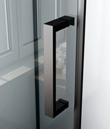 MARANI COMPLETE DOUCHECABINE MET SCHUIFDEUR - OMKEERBAAR - 120X225X90 CM - MAT ZWART- GRIJS ROOKGLAS