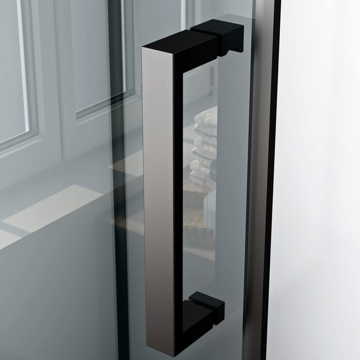 MARANI COMPLETE DOUCHECABINE MET SCHUIFDEUR - OMKEERBAAR - 120X225X90 CM - MAT ZWART- GRIJS ROOKGLAS