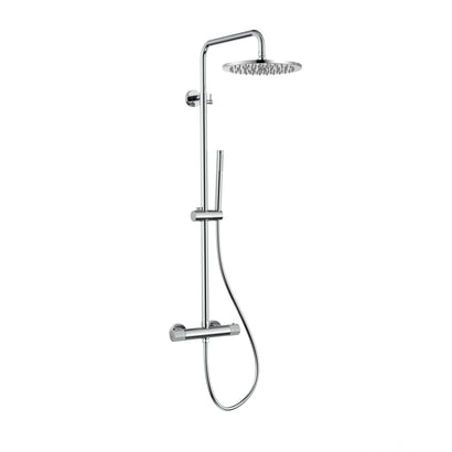 STRIA REGENDOUCHESET - THERMOSTATISCH - COOL TOUCH - HOOFDDOUCHE 30 CM - OPBOUW - KNOPPEN MET VERFIJNDE RIBBELSTRUCTUUR - BELGAQUA - CHROOM