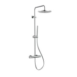 STRIA REGENDOUCHESET - THERMOSTATISCH - COOL TOUCH - HOOFDDOUCHE 30 CM - OPBOUW - KNOPPEN MET VERFIJNDE RIBBELSTRUCTUUR - BELGAQUA - CHROOM