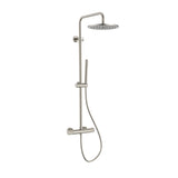 STRIA REGENDOUCHESET - THERMOSTATISCH - COOL TOUCH - HOOFDDOUCHE 30 CM - OPBOUW - KNOPPEN MET VERFIJNDE RIBBELSTRUCTUUR - BELGAQUA - GEBORSTELD RVS