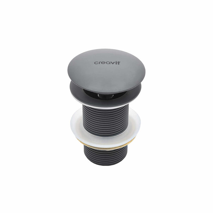 CREAVIT AFVOERPLUG - CLICK WASTE 5/4" - MET OVERLOOP - MAT ANTRACIET