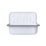 UITGIETBAK MET STOOTBUFFER - MET AFVOERSTOP EN KETTING - PLAATSTAAL - 37X50,5X33CM - GLANZEND WIT